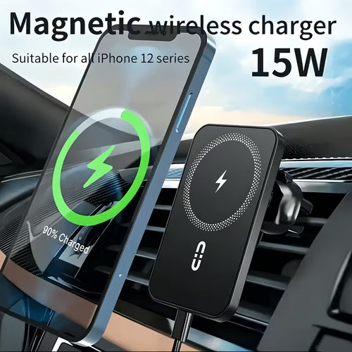 15W Magnetic Wireless Car Charger Mount / Strong Car Phone Holder