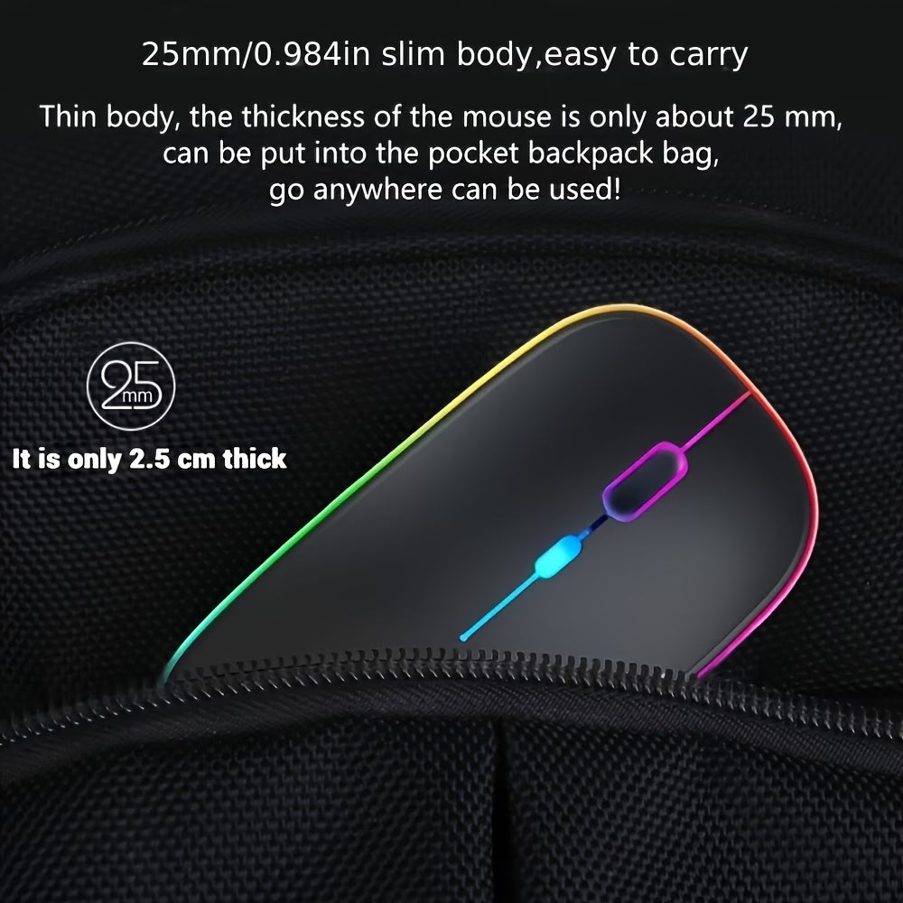 Dual-Mode Rechargeable Wireless Mouse with RGB Lighting