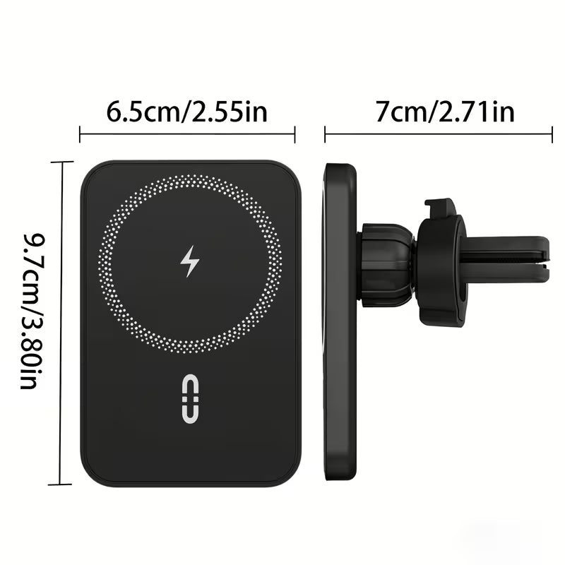 15W Magnetic Wireless Car Charger Mount / Strong Car Phone Holder