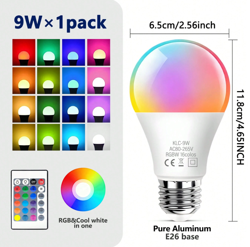 RGB Changing Colour Light Bulb