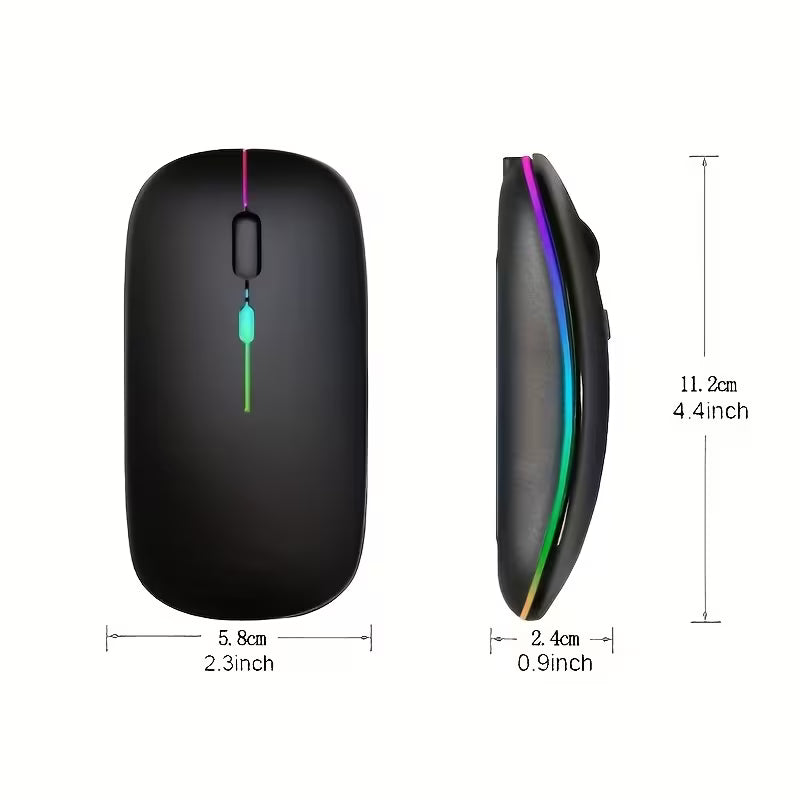 Dual-Mode Rechargeable Wireless Mouse with RGB Lighting