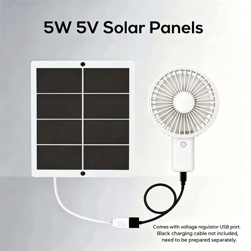Portable Solar Charger – 5V 5W with USB Output & Safe Charge Stabilizer